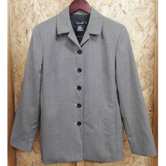 RAFAELLA Women's Houndstooth Blazer Jacket 100% Pure New Wool Size 8 - Picture 1 of 11